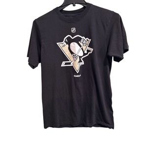 Reebok Pittsburgh Penguins Logo Tee Shirt Men's Black Medium